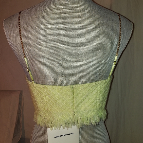 Alexander Wang *As Seen on celebrities* Tweed Bra w. chain straps yellow - Picture 13 of 16